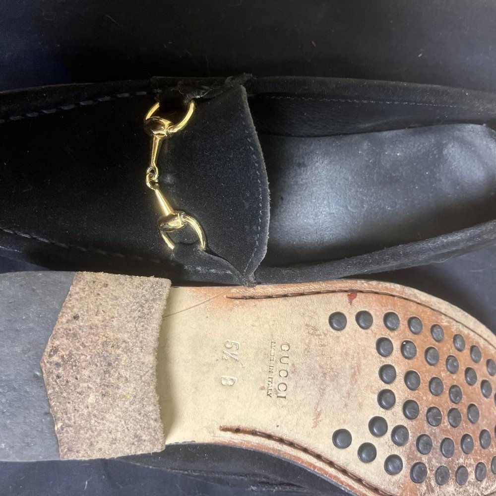 Black Suede Gucci Loafers